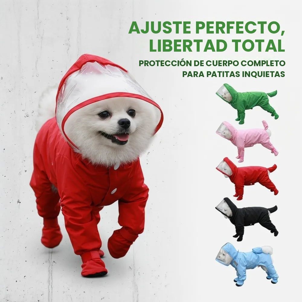 Impermeable para perro de cuerpo completo en 5 colores