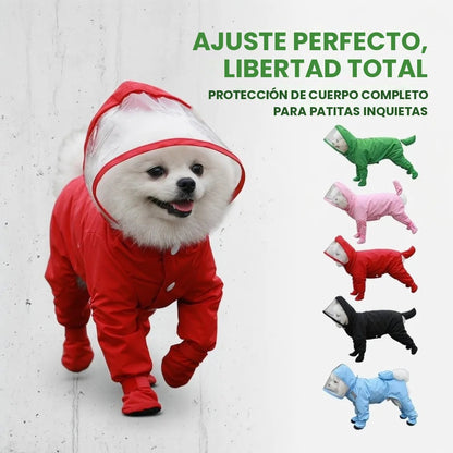 Impermeable para perro de cuerpo completo en 5 colores