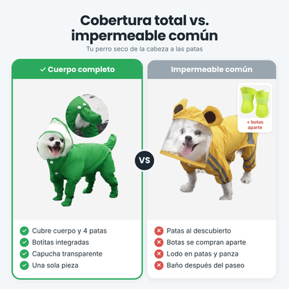 Impermeable de cuerpo completo vs impermeable común