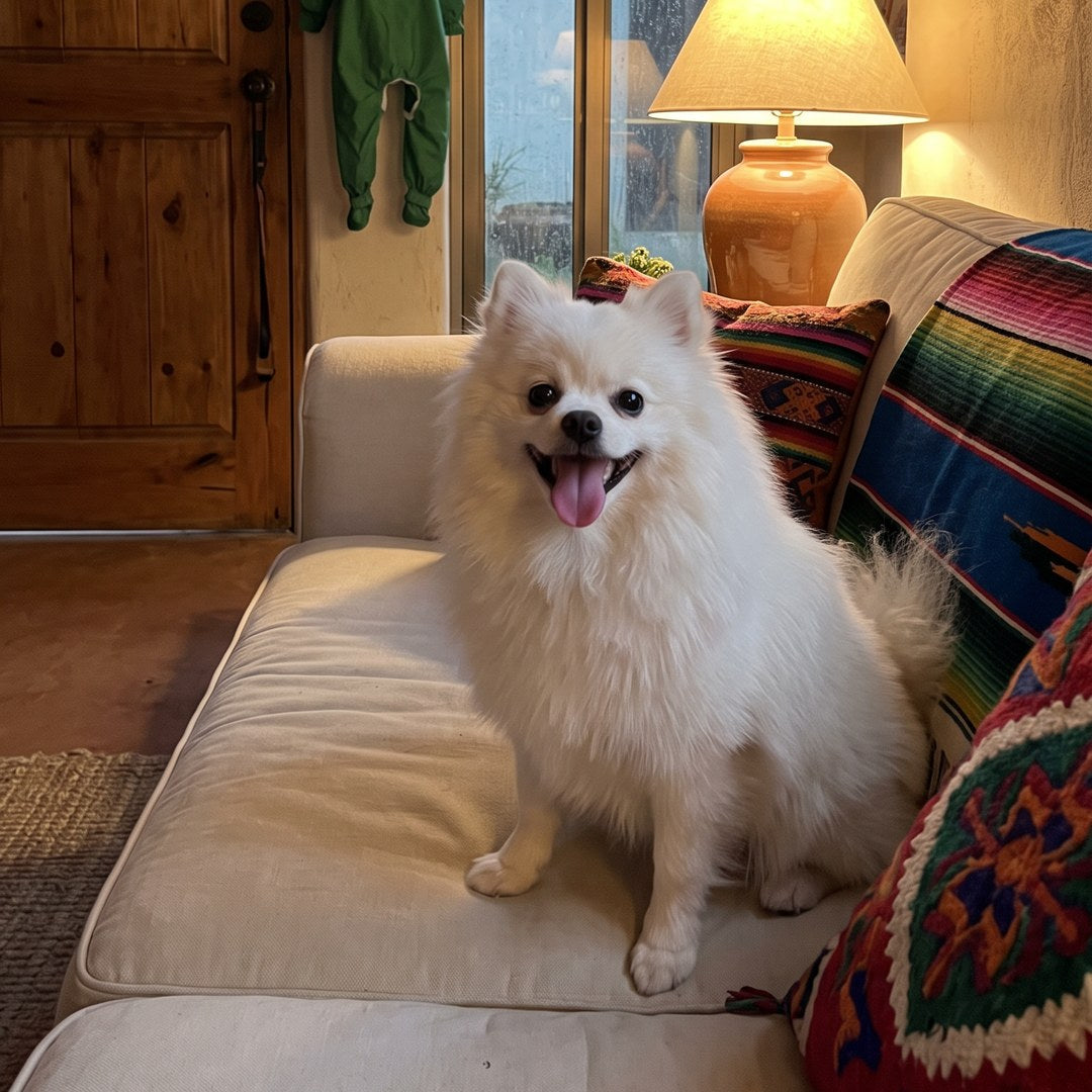 Perro limpio en el sillón